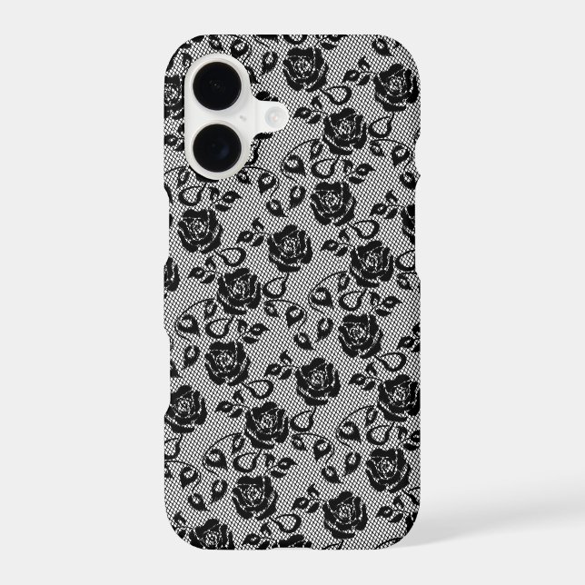 Faux Black Lace iPhone Case (Back)