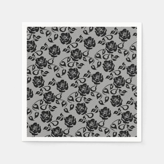 Faux Black Lace Napkins (Front)