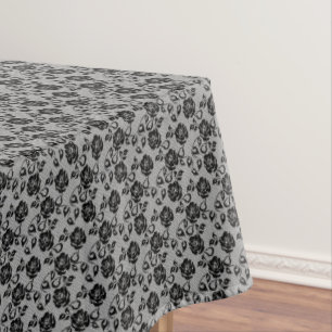 Faux Black Lace Rose Fishnet Tablecloth