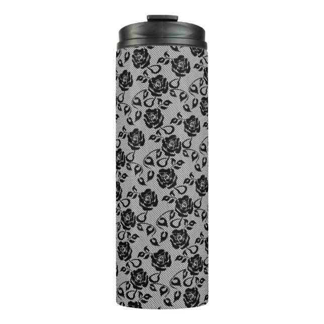 Faux Black Lace Thermal Tumbler (Front)
