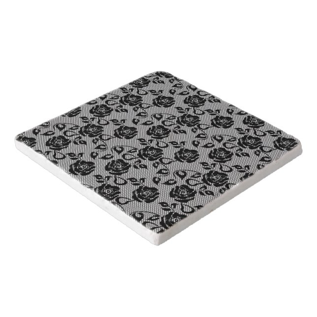 Faux Black Lace Trivet (Corner)