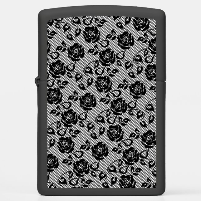 Faux Black Lace Zippo Lighters (Front)