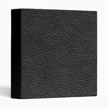 Faux Black Leather 3 Ring Binder by allpattern at Zazzle