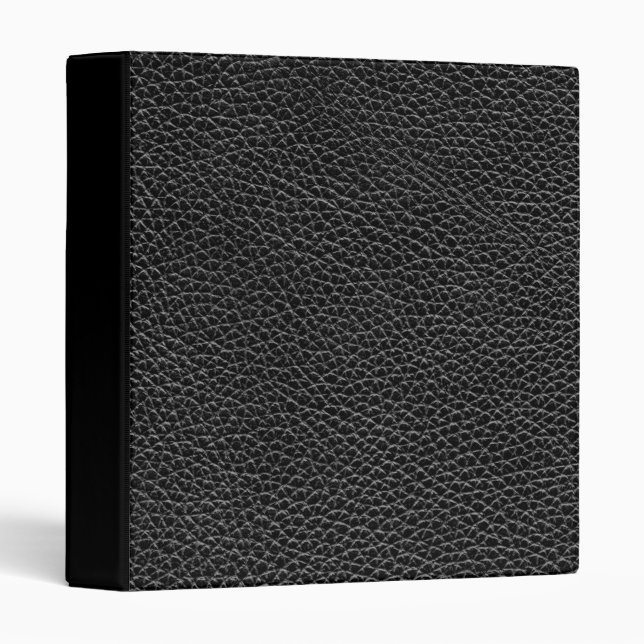 Faux Black Leather 3 Ring Binder (Front/Spine)