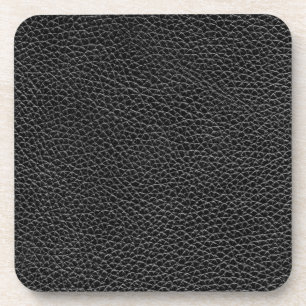 Faux Black Leather Beverage Coaster