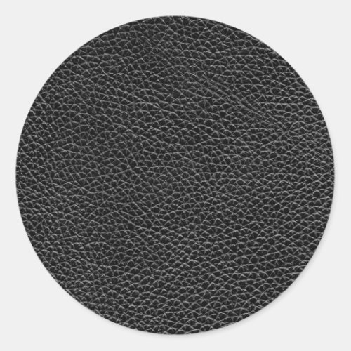 Faux Black Leather Classic Round Sticker