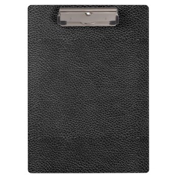 Faux Black Leather Clipboard by allpattern at Zazzle