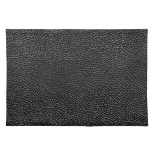 Faux Black Leather Cloth Placemat