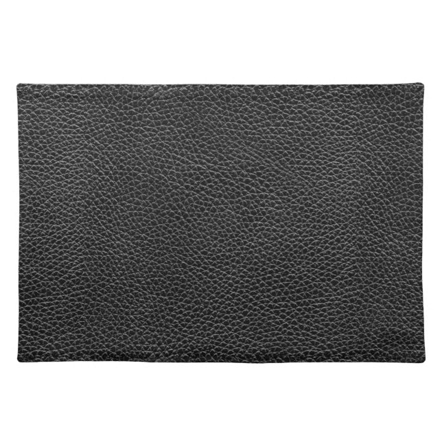 Faux Black Leather Cloth Placemat (Front)