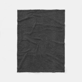 Faux Black Leather Fleece Blanket