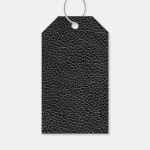 Faux Black Leather Gift Tags