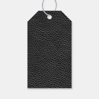 Faux Black Leather Gift Tags