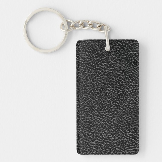 Faux Black Leather Keychain (Front)