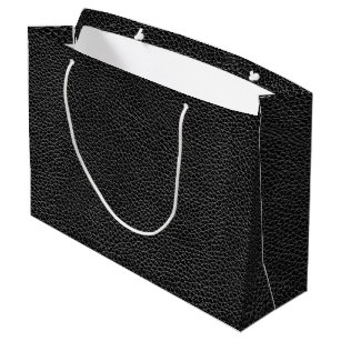 Leather Gift Bags Zazzle Faux Black Leather Large Gift Bag
