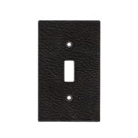 Faux Black Leather Light Switch Cover