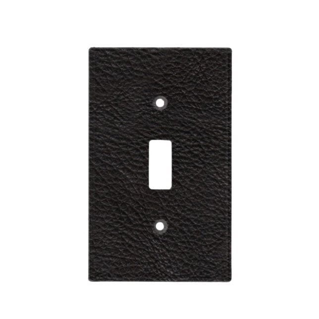 Faux Black Leather Light Switch Cover (Front)
