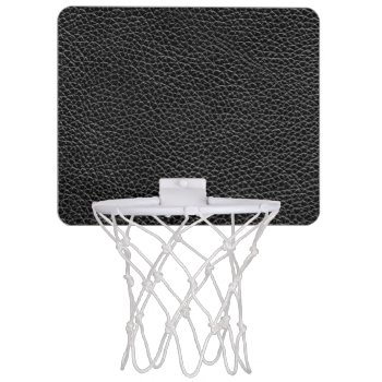 Faux Black Leather Mini Basketball Hoop by allpattern at Zazzle