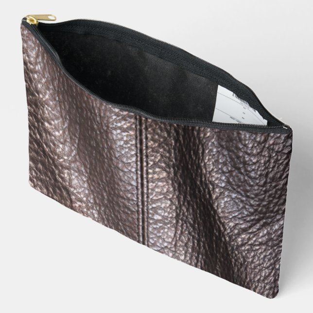 Faux Black Leather Print Cut Sew Bag (Open)