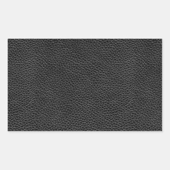 Faux Black Leather Rectangular Sticker by allpattern at Zazzle