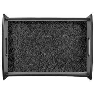 Faux Black Leather Serving Tray