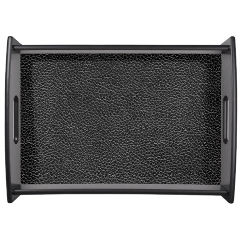 Faux Black Leather Serving Tray