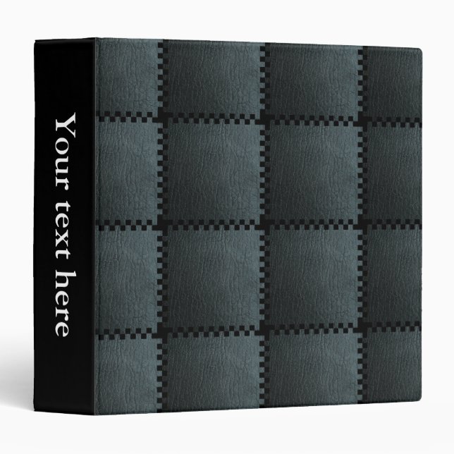 Faux Black Leather Texture 3 Ring Binder (Front/Spine)