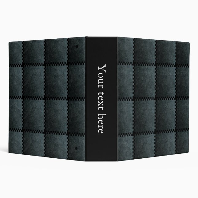 Faux Black Leather Texture 3 Ring Binder (Background)
