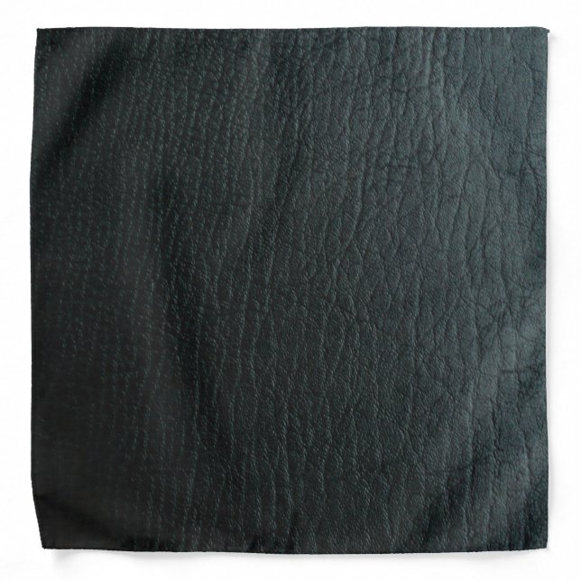 Faux Black Leather Texture Bandana (Front)