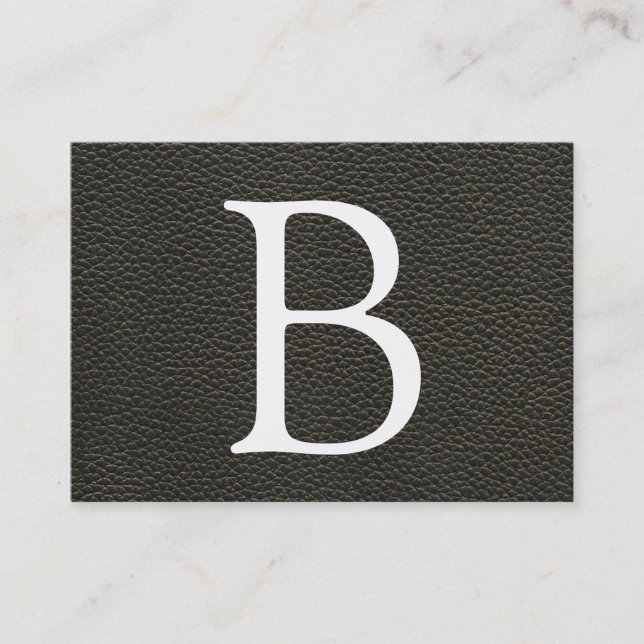 Faux Black Leather Texture Business Card (Front)