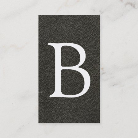 Faux Black Leather Texture Business Card