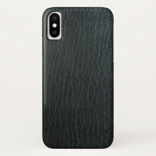 Faux Black Leather Texture iPhone X Case