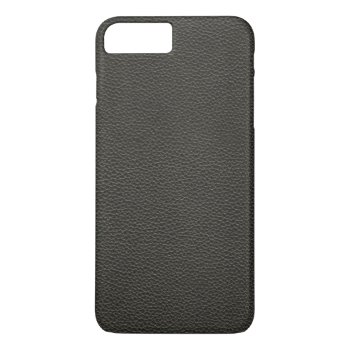 Faux Black Leather Texture Iphone 8 Plus/7 Plus Case by lazytextures at Zazzle