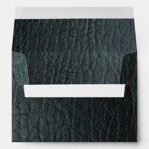 Faux Black Leather Texture Envelope