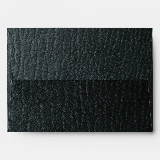 Faux Black Leather Texture Envelope (Back (Top Flap))