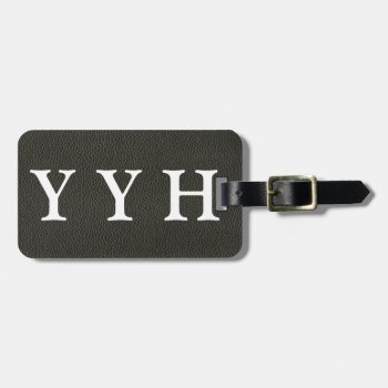 Faux Black Leather Texture Luggage Tag by lazytextures at Zazzle