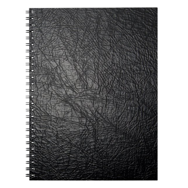 Faux Black Leather Texture Notebook (Front)