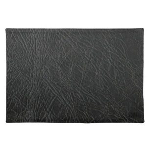 faux black leather texture placemat