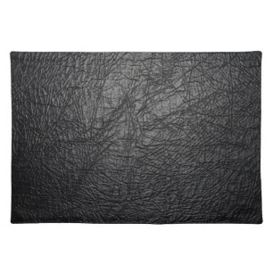 Faux Black Leather Texture Placemat