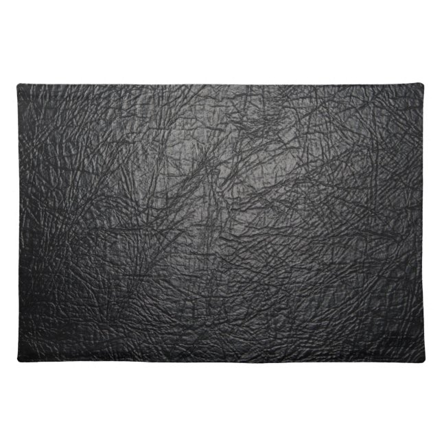 Faux Black Leather Texture Placemat (Front)