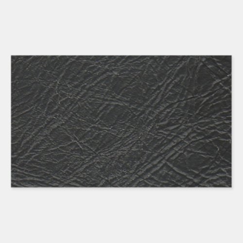 faux black leather texture rectangular sticker