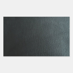 Faux Black Leather Texture Rectangular Sticker