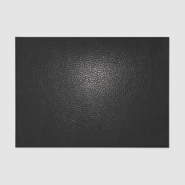 Faux Black Leather Texture Tissue Paper (Front)