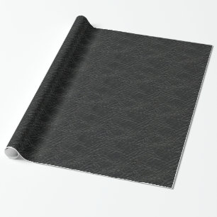 faux black leather texture wrapping paper