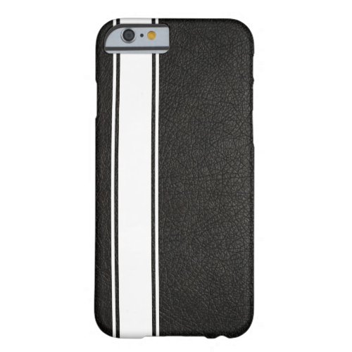 Faux Black Leather  White Stripe iPhone 6 Case