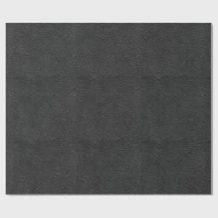 Faux Black Leather Wrapping Paper