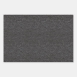 Faux Black Leather Wrapping Paper Sheets