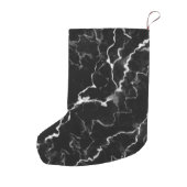 Faux Black Marble Look Custom Pet Photo Template Small Christmas Stocking (Back)