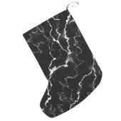 Faux Black Marble Look Custom Pet Photo Template Small Christmas Stocking (Back (Hanging))