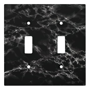 Faux Black Marble Stone Light Switch Cover