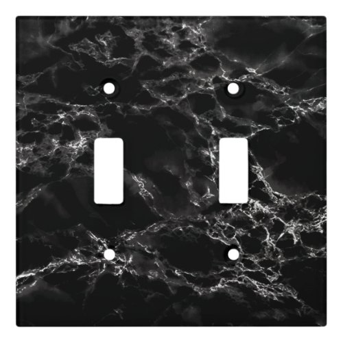 Faux Black Marble Stone Light Switch Cover